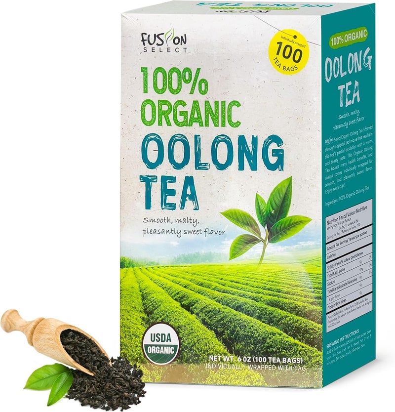 Fusion Select 100% Organic Oolong Tea - 100 Tea Bags - Image 1